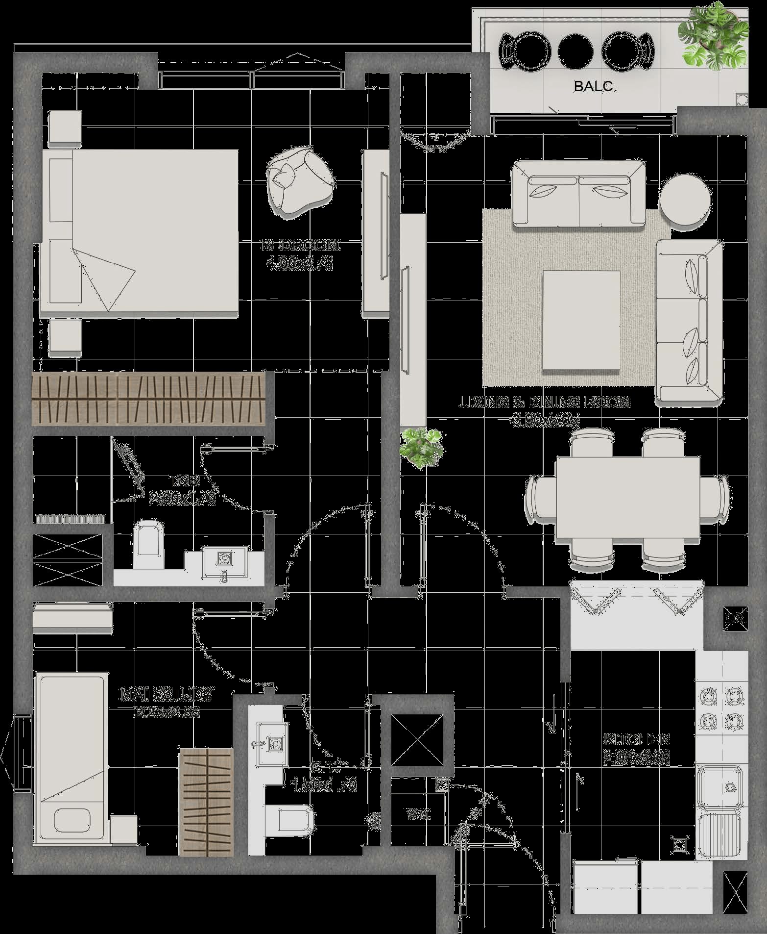1BR + Study Type F