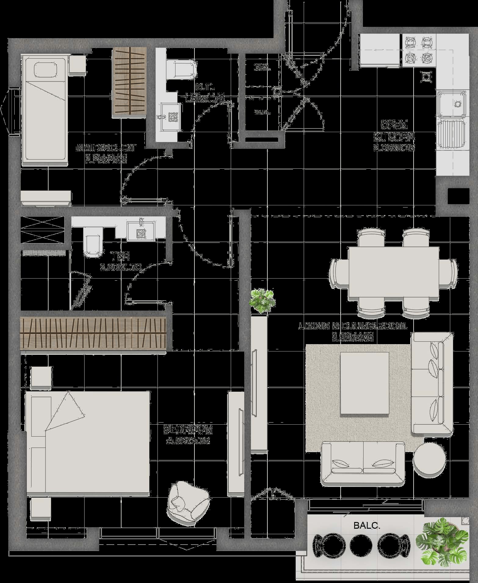 1BR + Study Type A