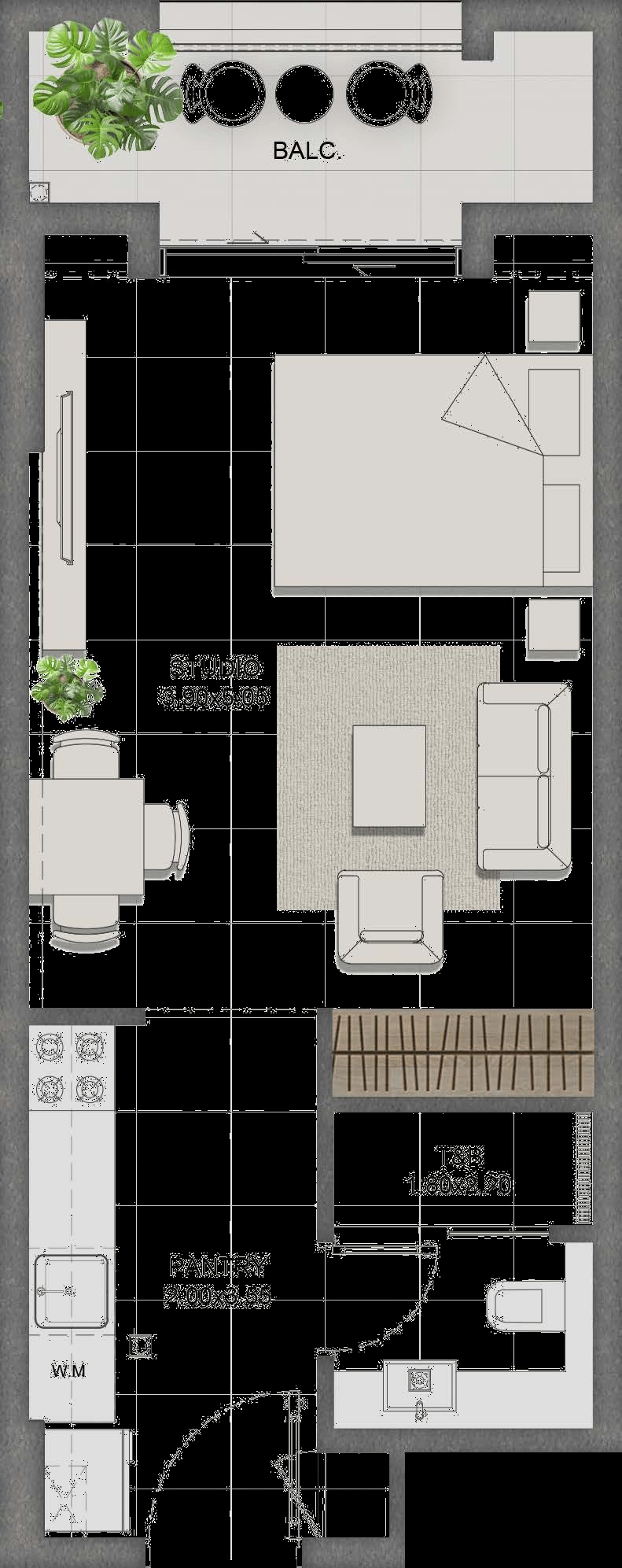 Studio Type A floor plan