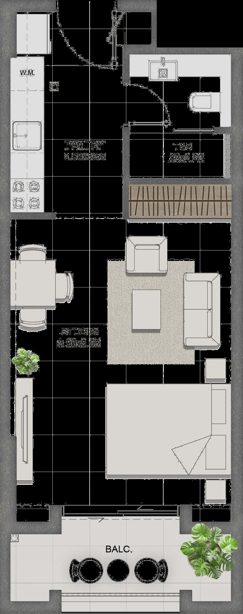 Studio Type B floor plan