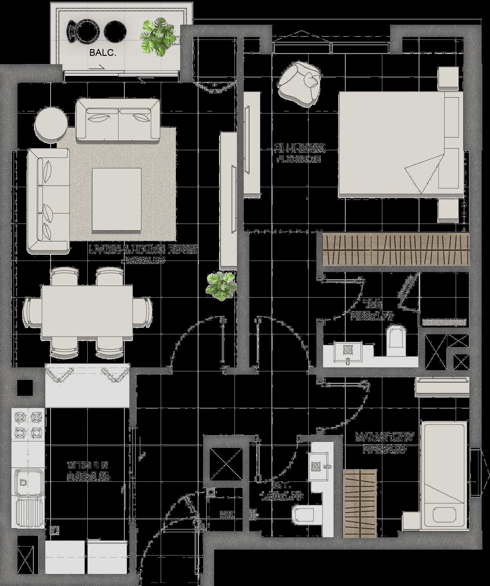 1BR + Study Type E
