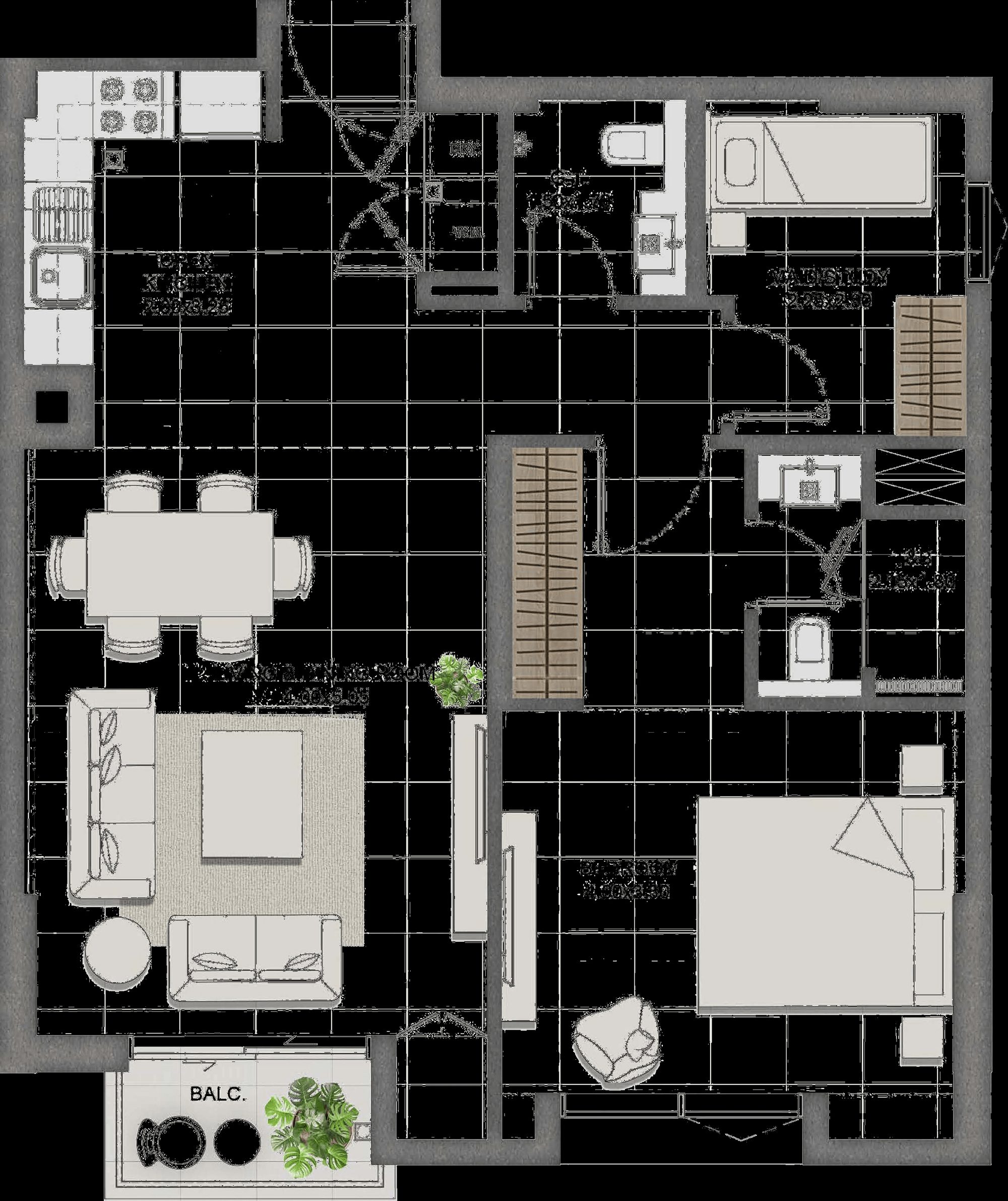 1BR + Study Type B