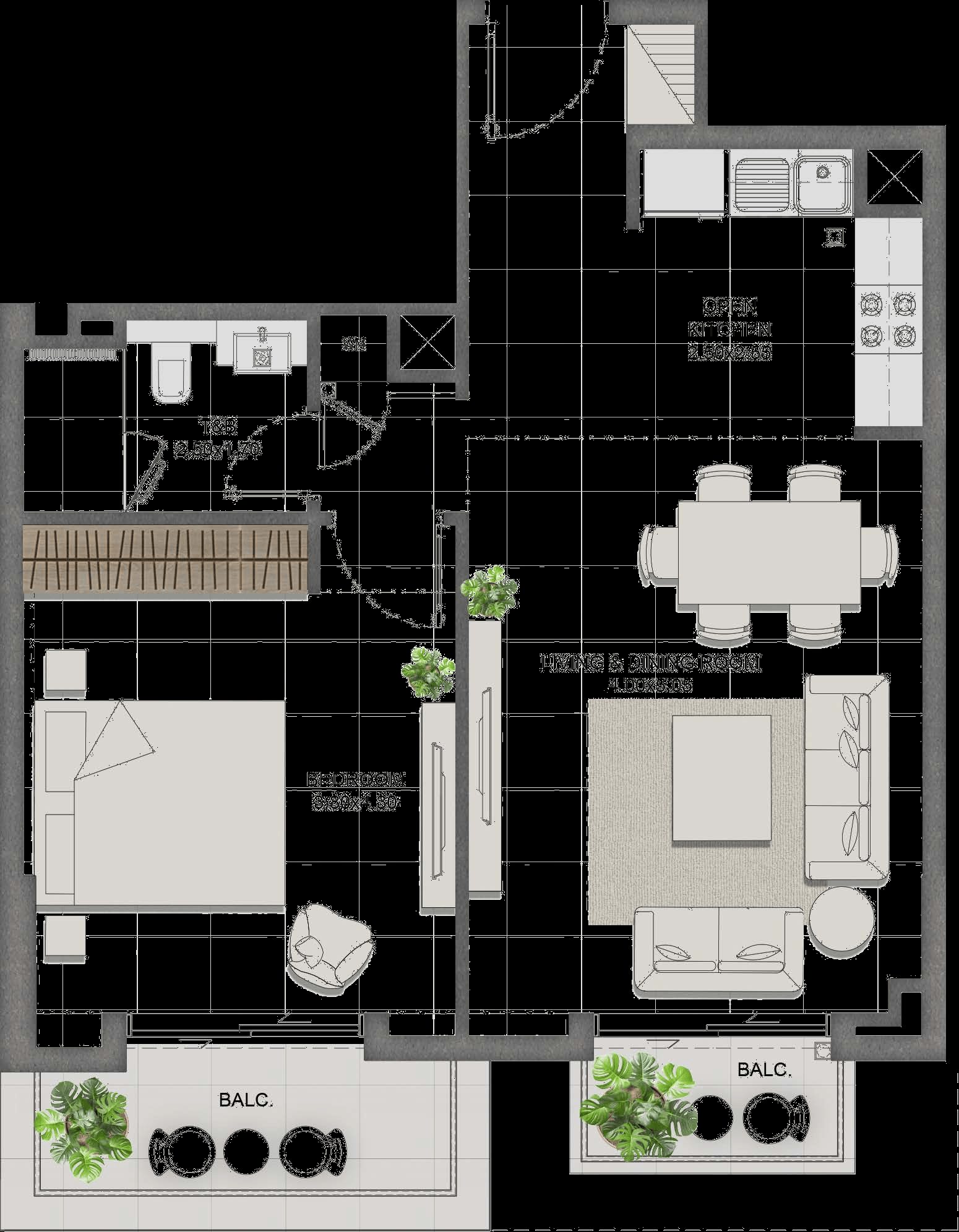 1 Bedroom Type D