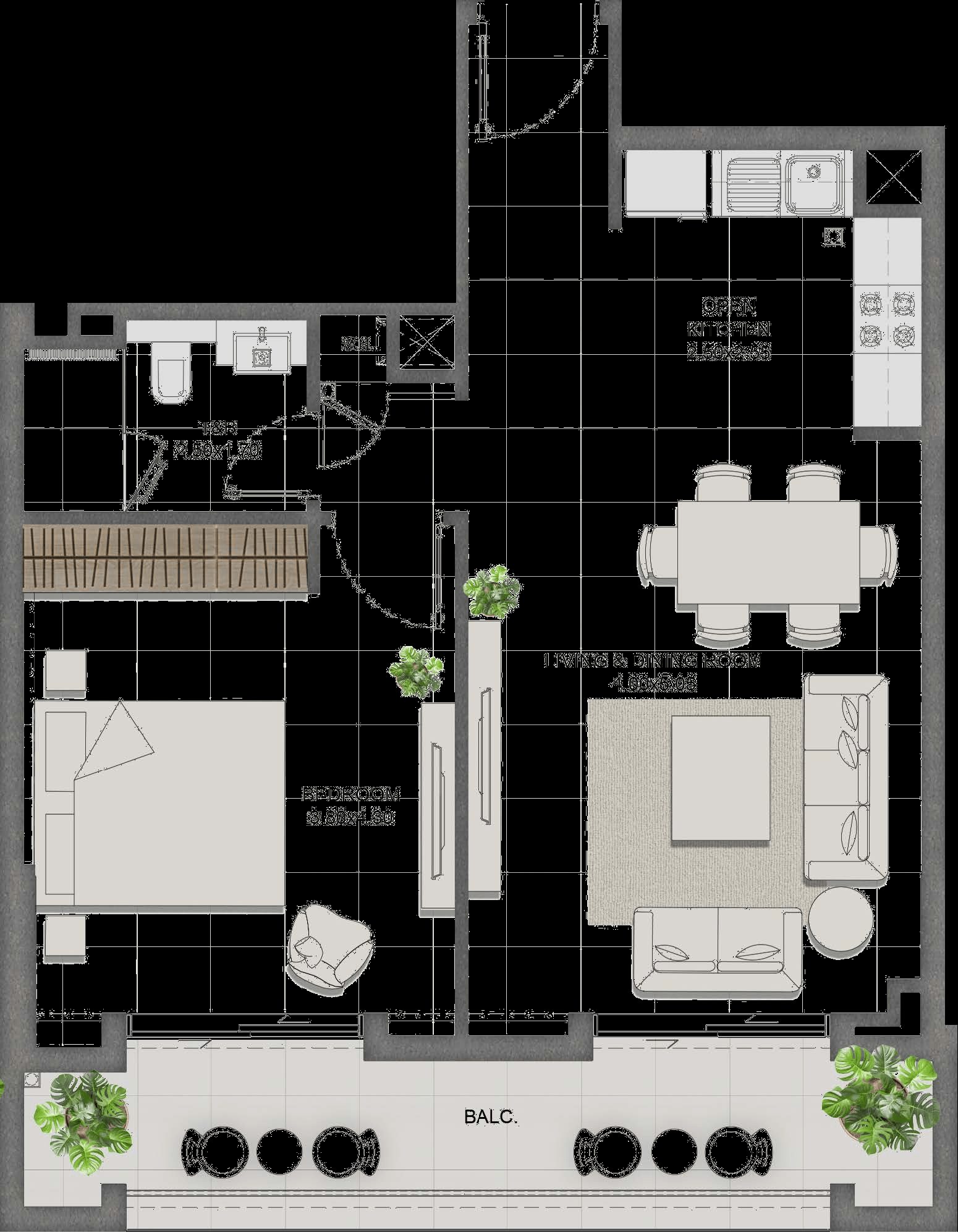 1 Bedroom Type H