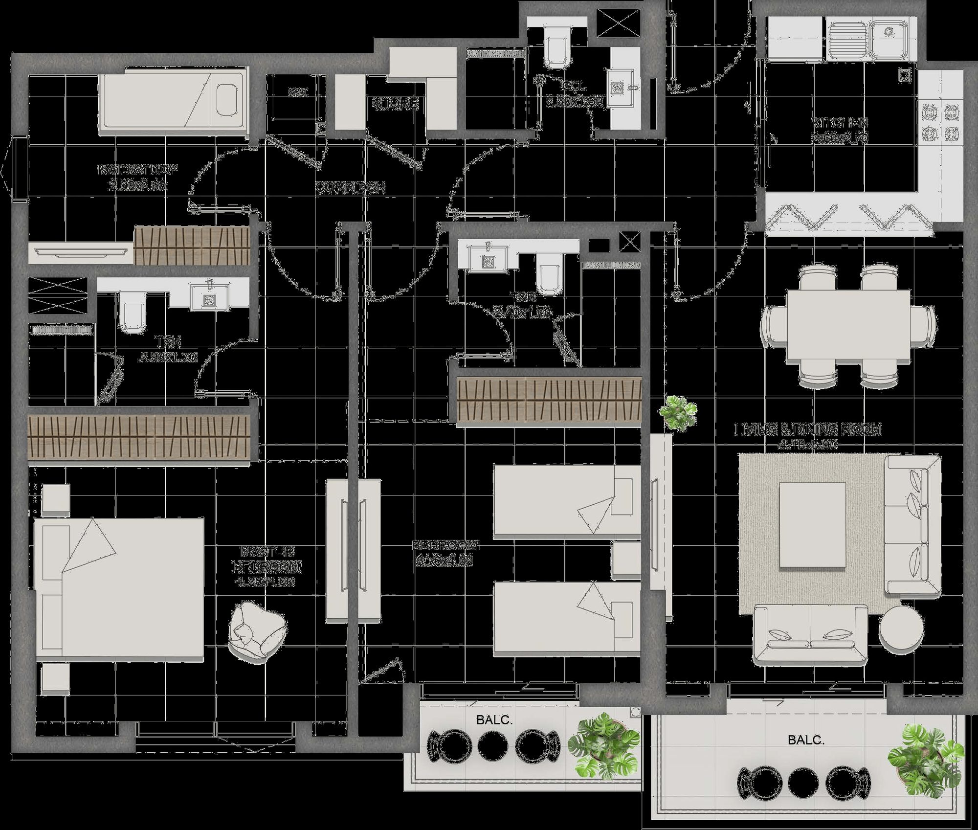 2BR + Study Type B