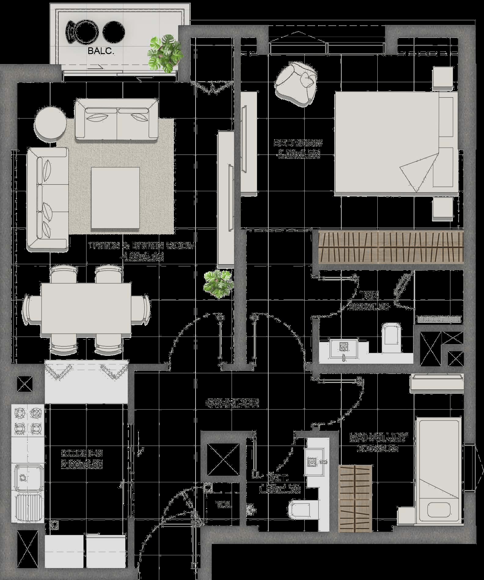 1BR + Study Type C