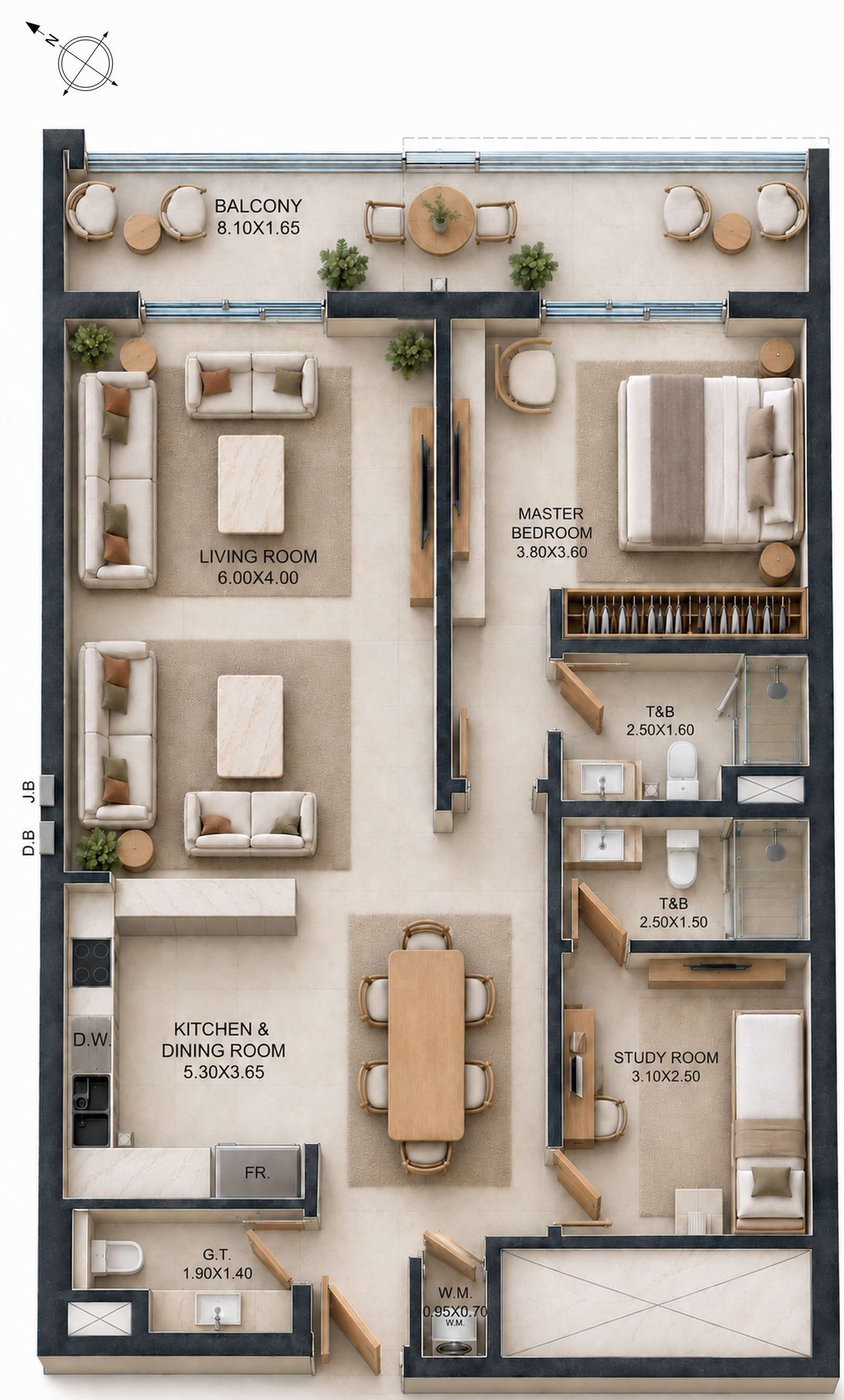 1BR + Study A-005