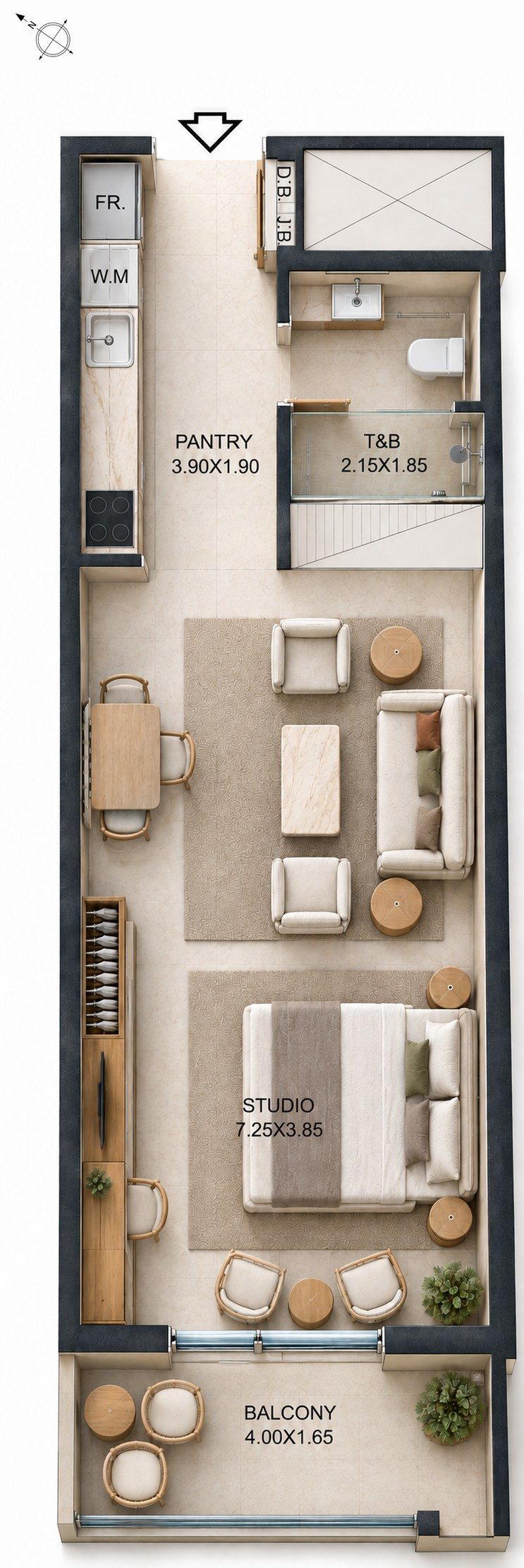 Studio A-010 floor plan