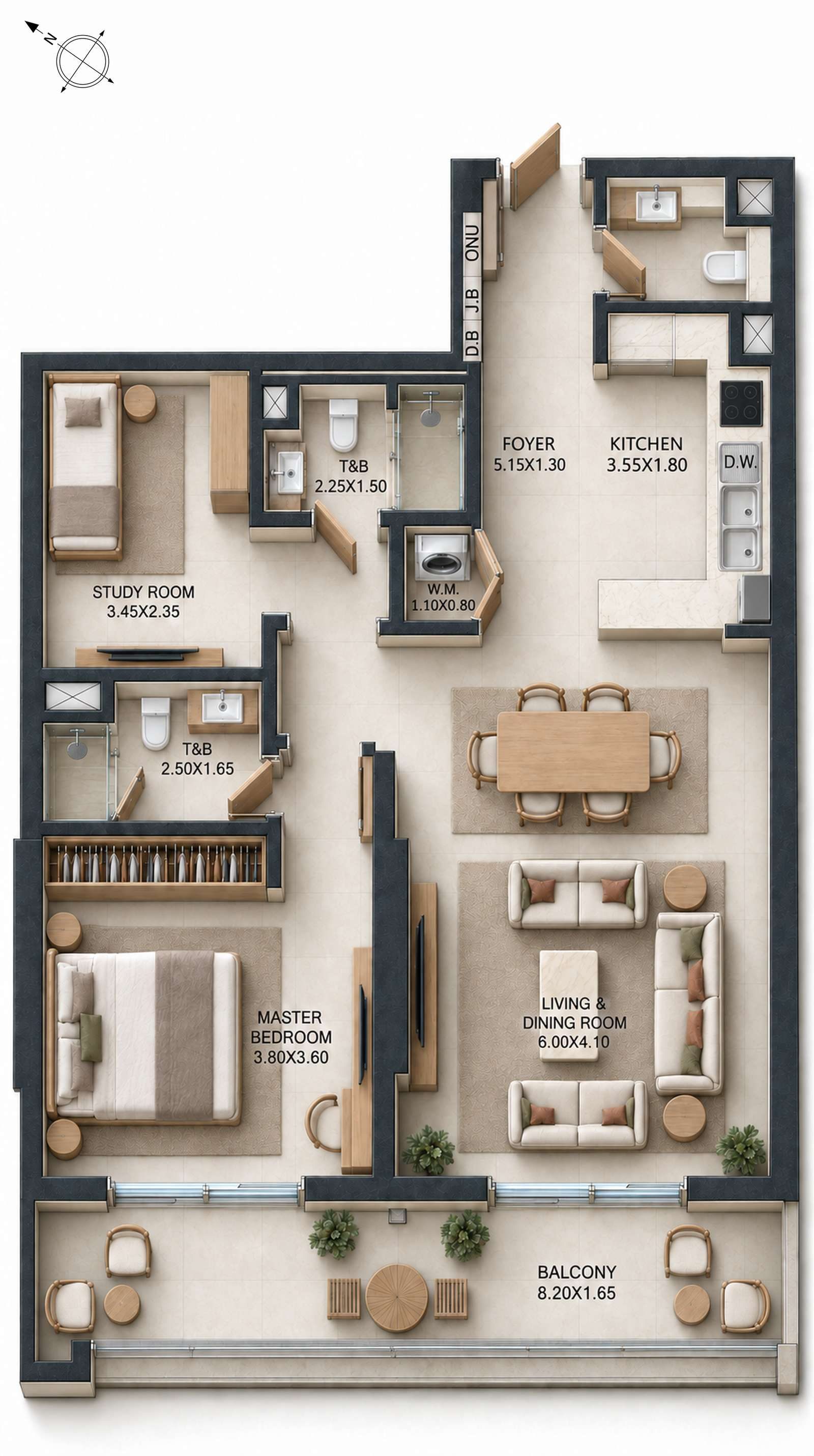 1BR + Study A-011