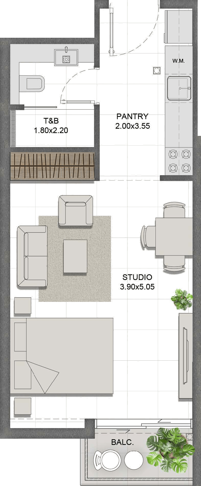 Unit 206 layout